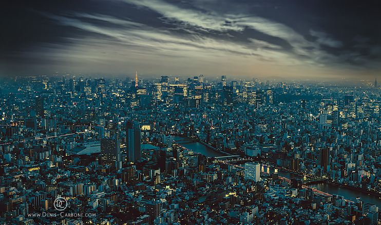 Tokyo Skyline at Dusk by Denis Carbone